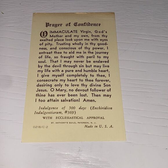 Vintage Set of 5 Religious Prayer Cards The Holy Family Mary Catholic Religion - Picture 10 of 13